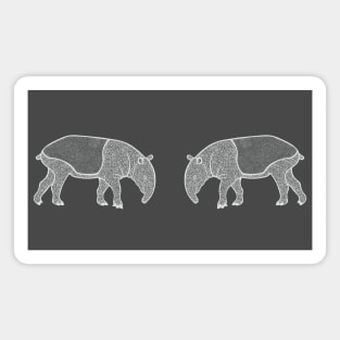 Malayan Tapirs in Love - cute tapir design - dark colors Magnet